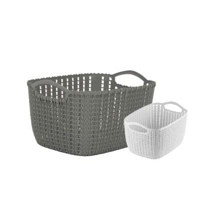 CANASTO PLASTICO RATAN GDE 29 X 20 X 15 CM