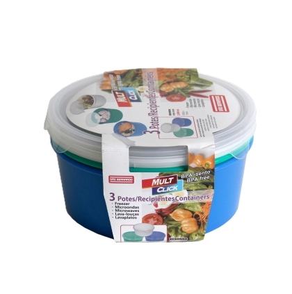 SET X 3 HERMETICO PLAST REDONDO 2000 ML