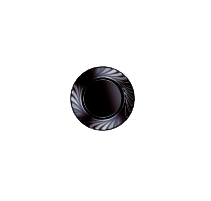 PLATO VIDRIO TRIANON NEGRO POSTRE