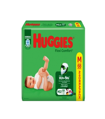 PAÑAL HUGGIES FLEXI HC M 68 