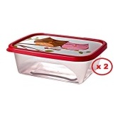 SET X 2 HERMETICO PLAST RECTAGULAR BUHO 420 ML 