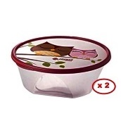 SET X 2 HERMETICO PLAST REDONDO BUHO 370 ML