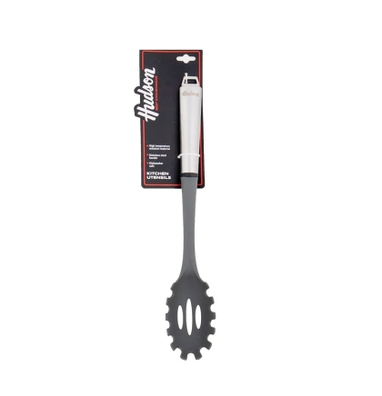 CUCHARA PASTA NYLON GRIS MANGO ACERO