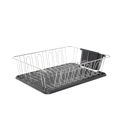 ESCURRE VAJILLA METAL NEGRO 2 PISO MADERA