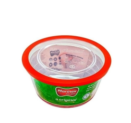 BOWL VIDRIO REDONDO C/ TAPA 15 CM 600 ML