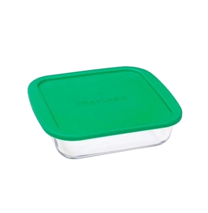 ASADERA VIDRIO CUADRADA CON TAPA 20 CM