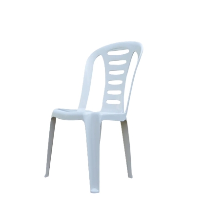 SILLA PLASTICA FLOR BLANCA
