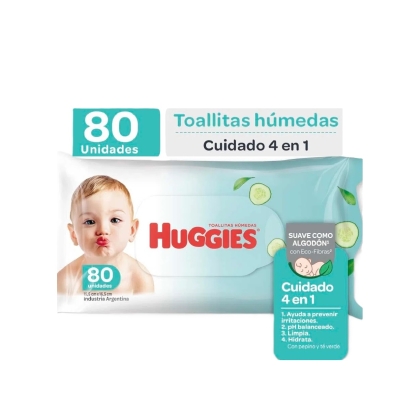 TOALLITA HUMEDA HUGGIES 4 EN 1 80