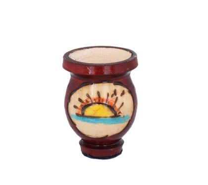 MATE MADERA CANELA DECORADO