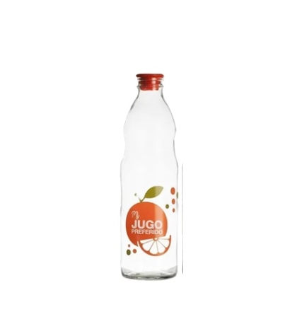 BOTELLA VIDRIO DECO JUGO 1 LT