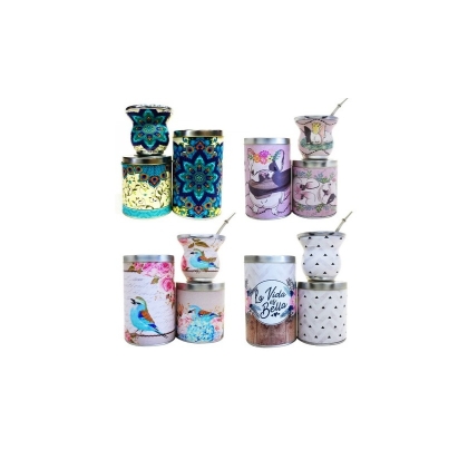 SET 2 VERTEDOR LATA + MATE FORRADO GOMA EVA