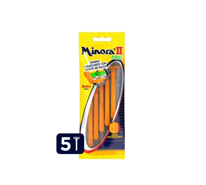 AFEITADORA DOBLE HOJA MINORA II X 5