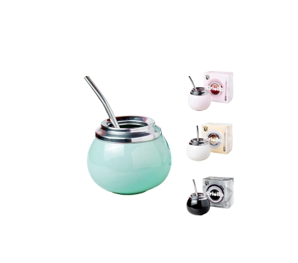 MATE CERAMICA VIROLA ACERO INOX BOMB REGALO
