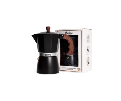 CAFETERA ALUMINIO NEGRA ITALI 6 TZ