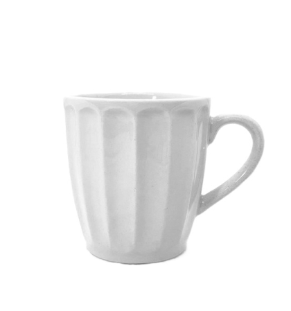 JARRO CERAMICO FACETADO BLANCO