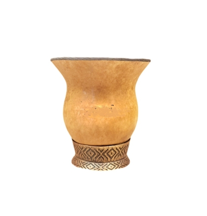 MATE CALABAZA CUERO VIROLA BASE METAL