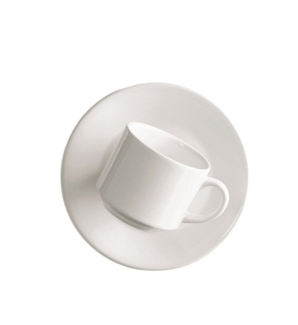 TAZA TE + PLATO PORCELANA REDONDO BLANCO