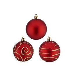 SET BOLAS NAVIDAD 5 CM DISE�O B X 6