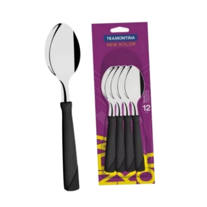 CUCHARA PLASTICO NEW COLOR B X 12