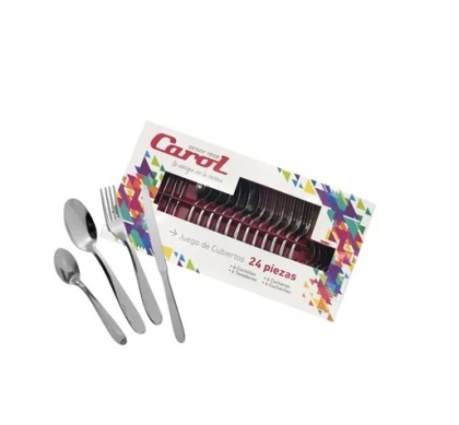SET CUBIERTOS ACERO INOX CAROL X 24