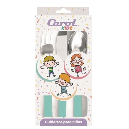 CUBIERTO NI�OS MANGO PLASTICO X 3