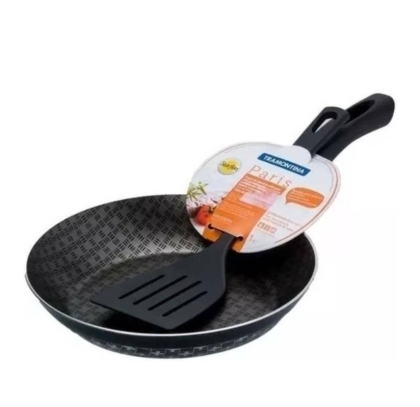 SARTEN TEFLON PARIS NEGRA C/ESPATULA 24 CM