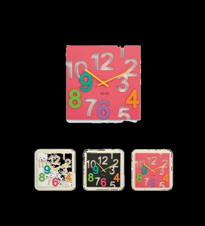 RELOJ PARED CUADRADO 3 D