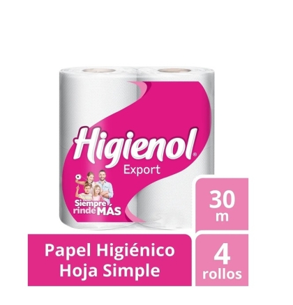 PAPEL HIG HIGIENOL FRESH 30 MT X 4 ROLLO
