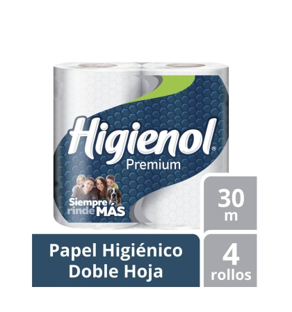 PAPEL HIG HIGIENOL PREMIUM 30 MT X 4 ROLLO
