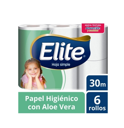 PAPEL HIG ELITE SH ALOE 30 MT X 6 ROLLO