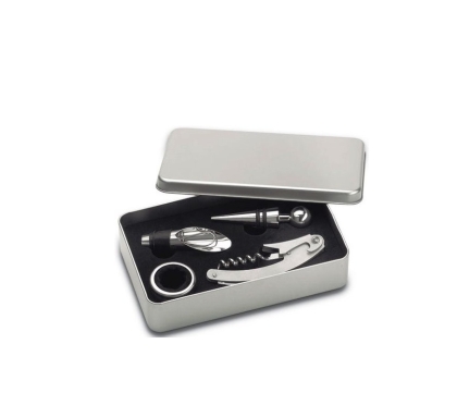 SET ACCESORIO VINO METAL X 4