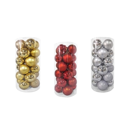 SET BOLAS NAVIDAD 3 CM SURTIDO B X 12