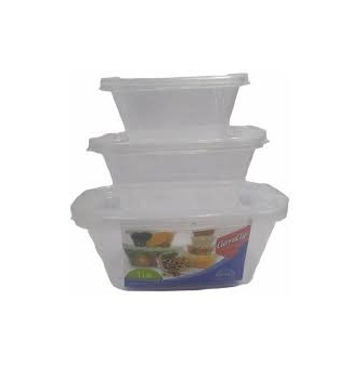 SET X 3 HERMETICO PLAST RECTANGULAR 1/2-4 LT