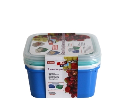 SET X 3 HERMETICO PLAST CUADRADO 1900 ML