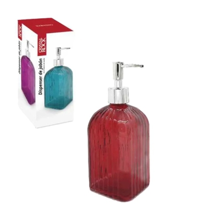 DISPENSER VIDRIO JABON LIQUIDO COLORES