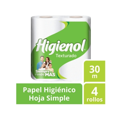 PAPEL HIG HIGIENOL TEXTURADO 30 MT X 4 ROLLO