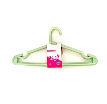 PERCHA PLASTICA VAGLI X 4