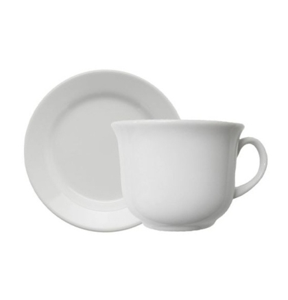 TAZA TE + PLATO PORCELANA REDONDO 200 CC