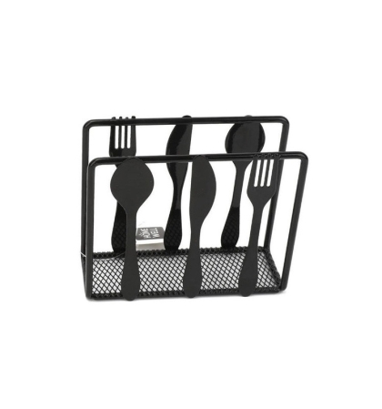 SERVILLETERO METAL NEGRO CUBIERTO