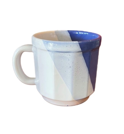 TAZA CERAMICO FACETADA TRICOLOR