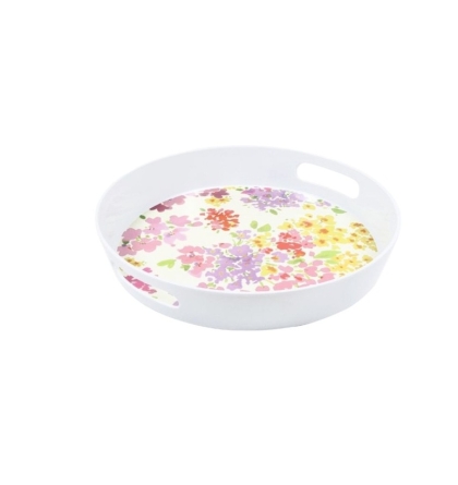 BANDEJA MELAMINA REDONDA ASAS 27 CM