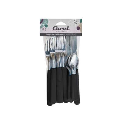SET CUBIERTO COLOR CAROL X 16 PZ