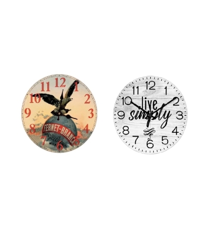 RELOJ PARED MDF REDONDO 30 CM