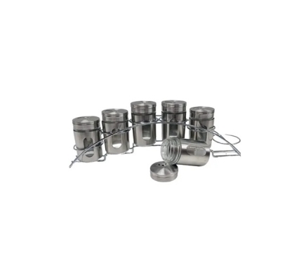 ESPECIERO VIDRIO ACERO SOPORTE X 6