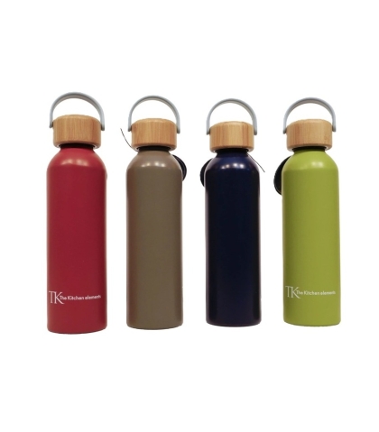 BOTELLA ALUMINIO TAPA BAMBU 650 CC