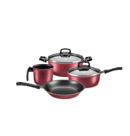 BATERIA TEFLON SAFIRA ROJA 4 PIEZAS