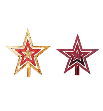 PUNTAL ESTRELLA ROJO/ORO 20 CM