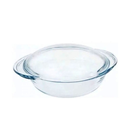 CACEROLA VIDRIO REDONDA LLANA TAPA 1 LT