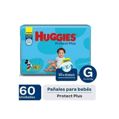PAÑAL HUGGIES PROTEC PLUS G 60