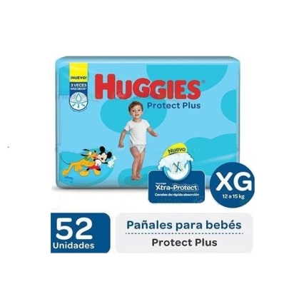 PAÑAL HUGGIES PROTEC PLUS XG 52